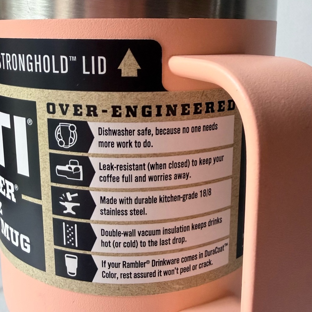 YETI Peach Travel Mug with Lid - Picture 7 of 7